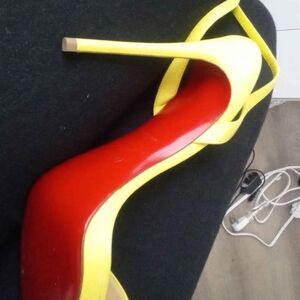 CHRISTIAN LOUBOUTIN Loubigirl 100 Patent Leather Stilleto Sandals